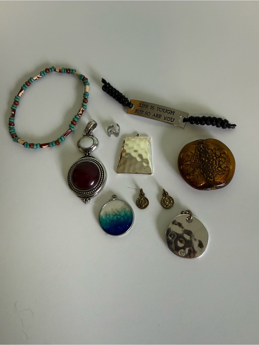 Mixed Jewelry Lot Lia Sophia RLM SOHO Pendants Charms Beads Craft Repurpose